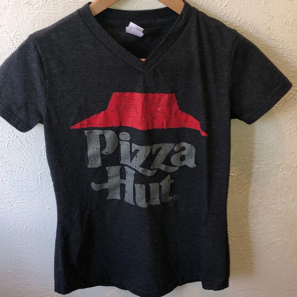 Pizza Hut Dark Grey V Neck Tee Size XS